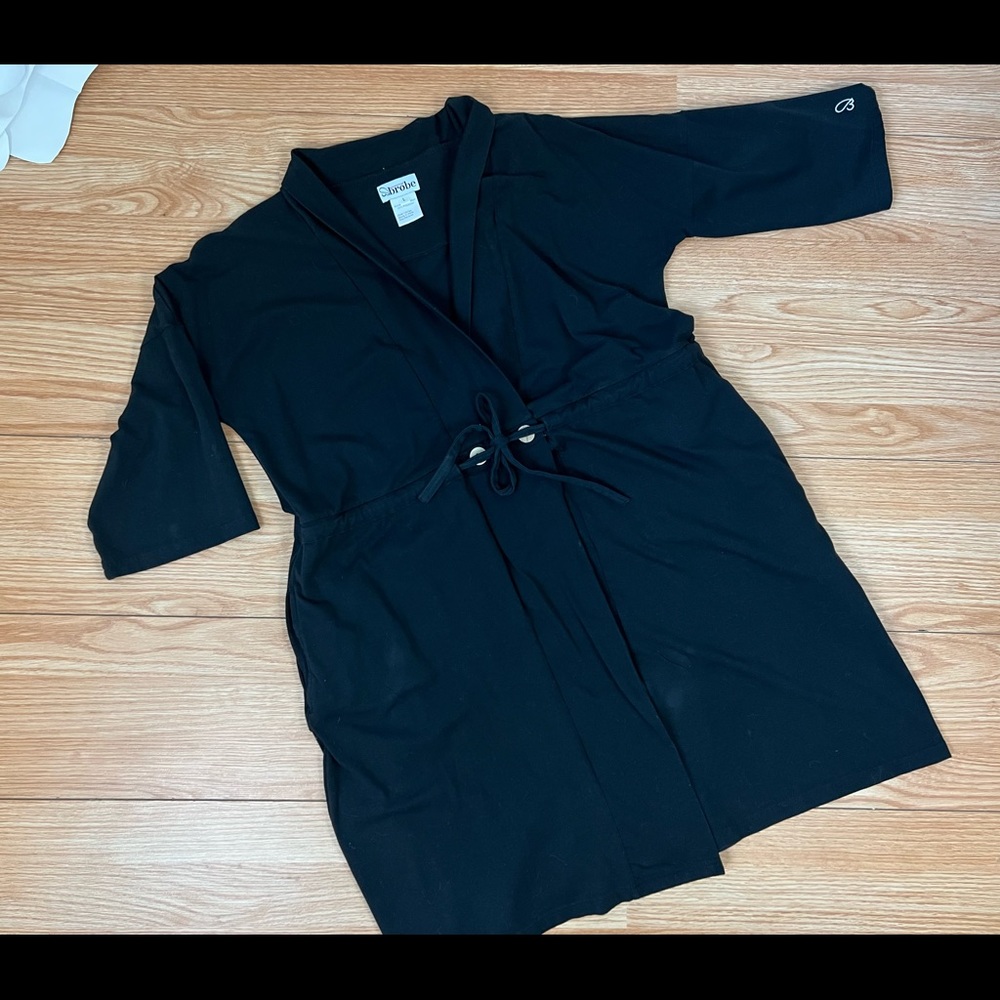 Brobe Breast Surgery Mastectomy Recovery Robe Pockets Black Large